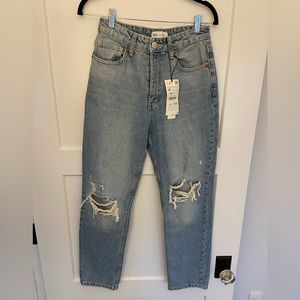 Zara distressed denim. Size 4. New with tags.